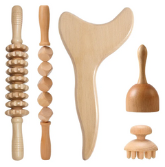 Birch Wood Anti-Cellulite Massage Roller Kit