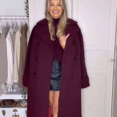 Crimson Velvet Overcoat