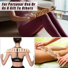 Birch Wood Anti-Cellulite Massage Roller Kit